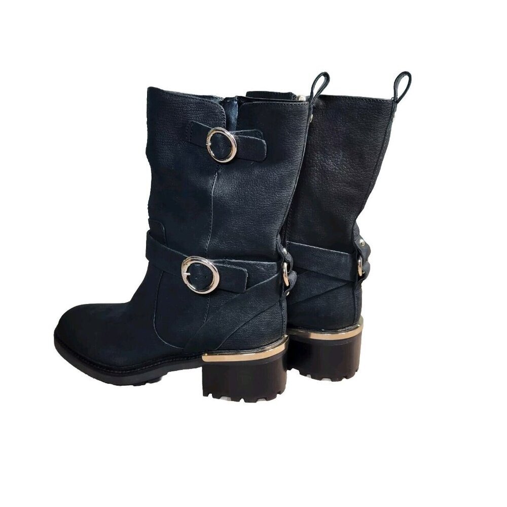 Vince Camuto Women's Size 6.5 M Black Leather Buckle Kerivini Boots (648) - Picture 2 of 7